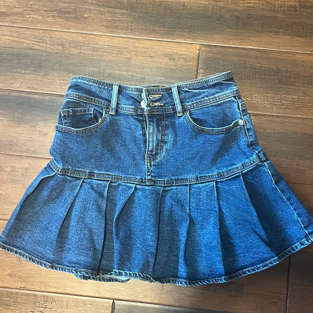 Denim Flared Skirt